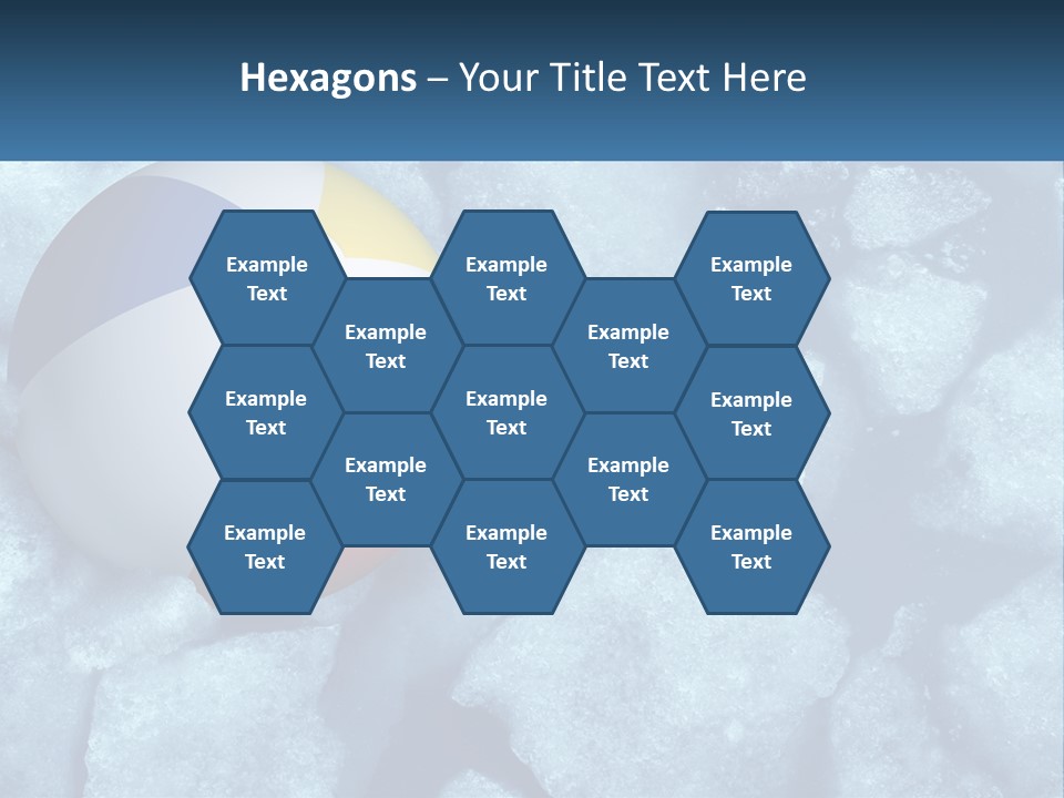 A Beach Ball On Ice With A Blue Sky In The Background PowerPoint Template