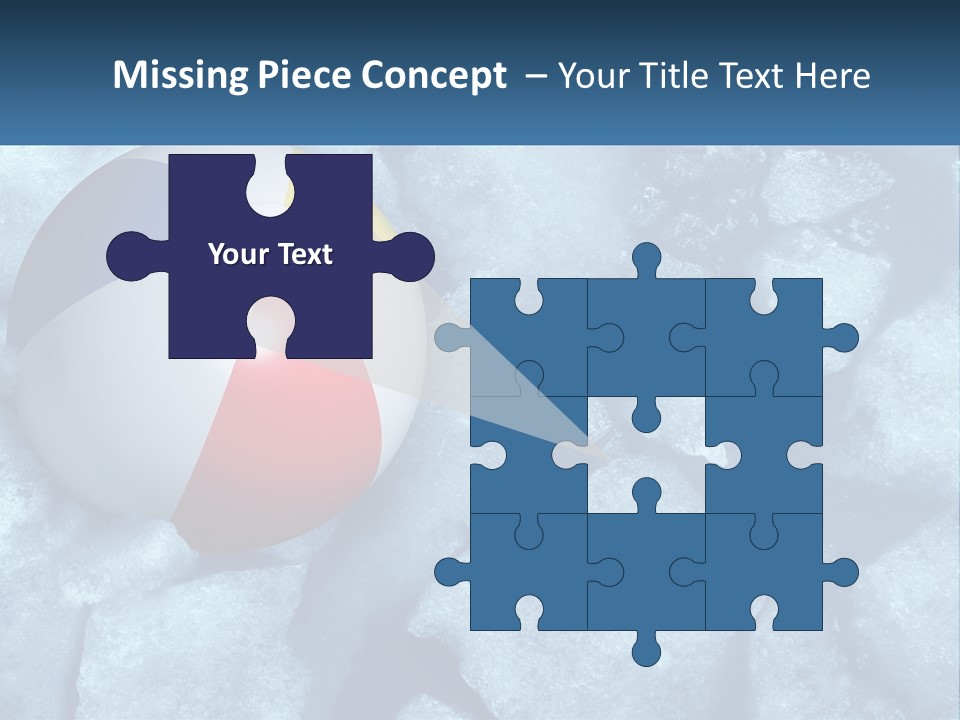 A Beach Ball On Ice With A Blue Sky In The Background PowerPoint Template