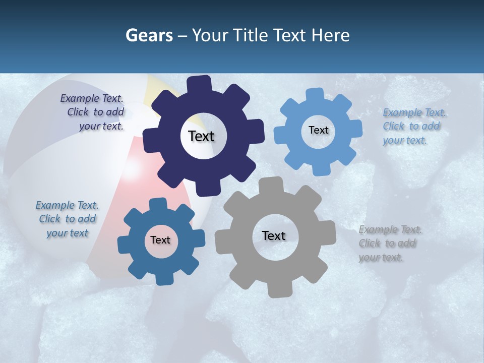 A Beach Ball On Ice With A Blue Sky In The Background PowerPoint Template