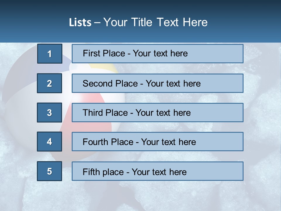 A Beach Ball On Ice With A Blue Sky In The Background PowerPoint Template