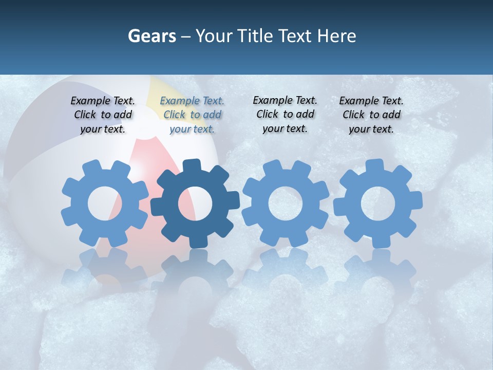 A Beach Ball On Ice With A Blue Sky In The Background PowerPoint Template