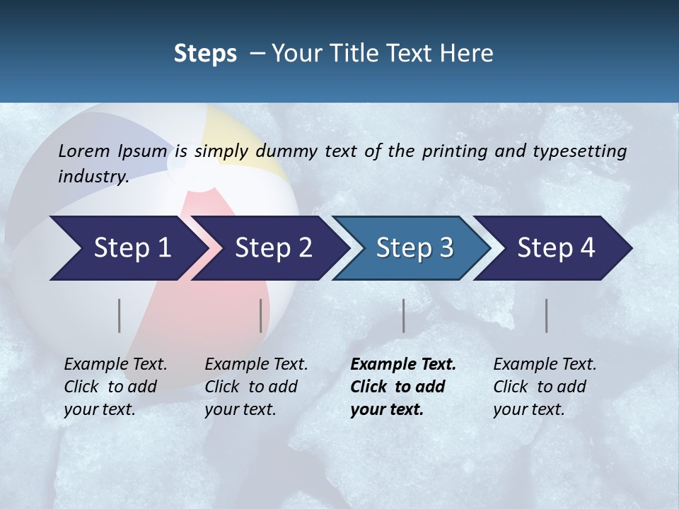 A Beach Ball On Ice With A Blue Sky In The Background PowerPoint Template