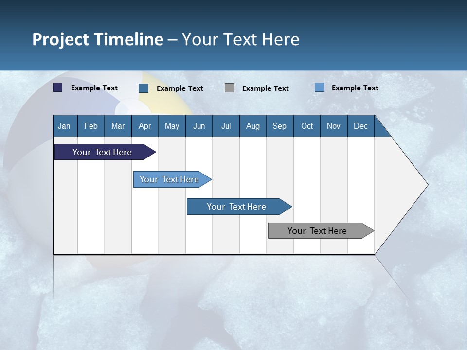A Beach Ball On Ice With A Blue Sky In The Background PowerPoint Template