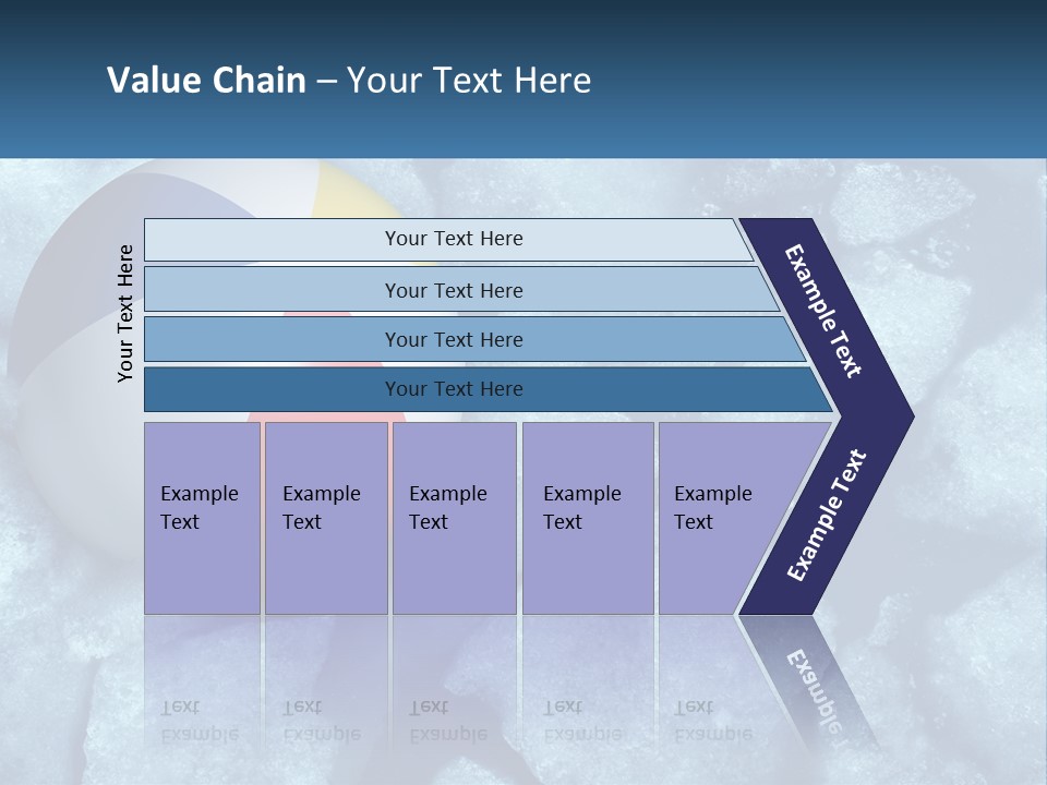 A Beach Ball On Ice With A Blue Sky In The Background PowerPoint Template