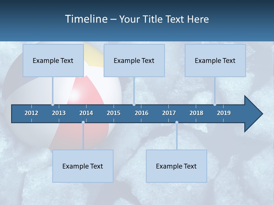 A Beach Ball On Ice With A Blue Sky In The Background PowerPoint Template