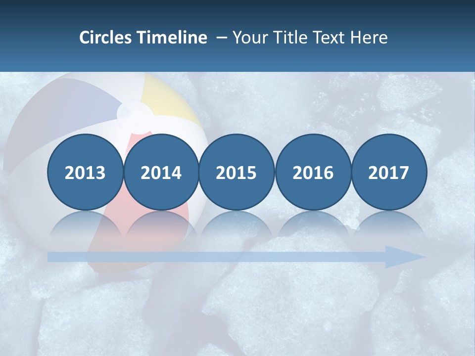 A Beach Ball On Ice With A Blue Sky In The Background PowerPoint Template