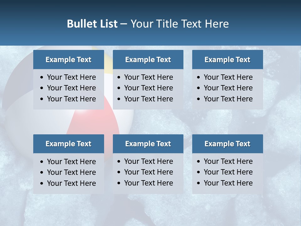 A Beach Ball On Ice With A Blue Sky In The Background PowerPoint Template