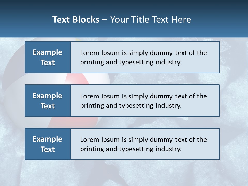 A Beach Ball On Ice With A Blue Sky In The Background PowerPoint Template