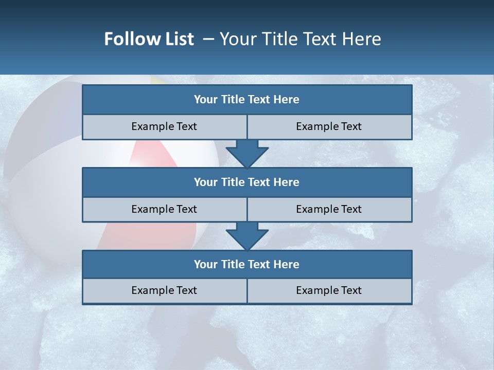 A Beach Ball On Ice With A Blue Sky In The Background PowerPoint Template