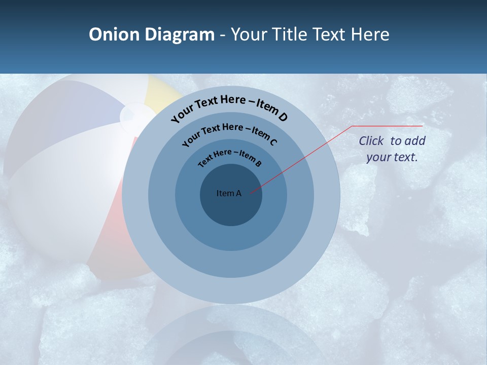 A Beach Ball On Ice With A Blue Sky In The Background PowerPoint Template