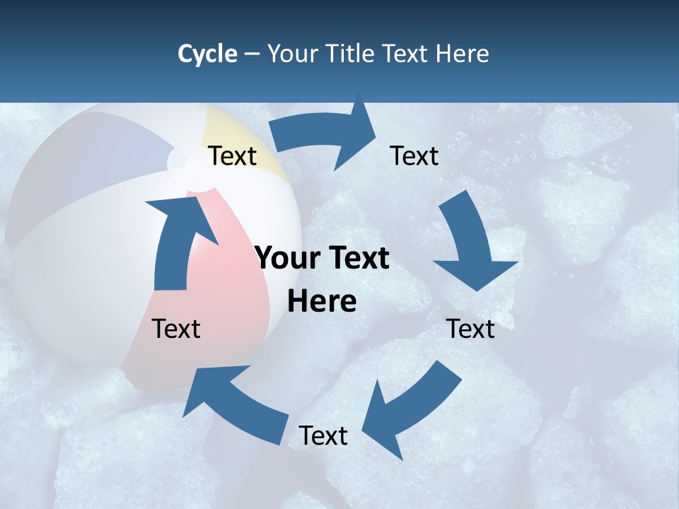 A Beach Ball On Ice With A Blue Sky In The Background PowerPoint Template