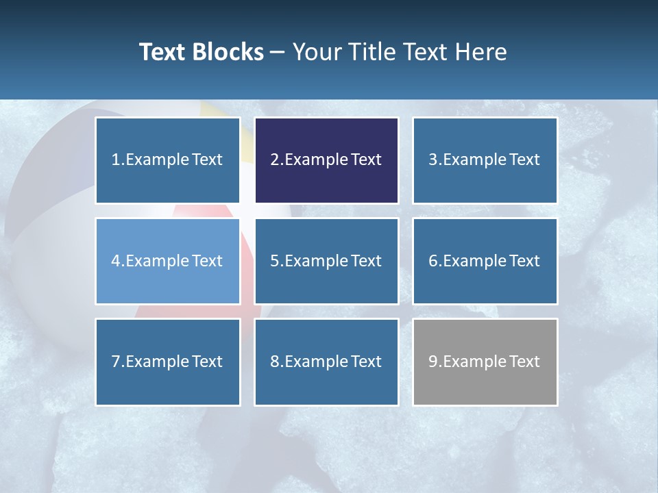 A Beach Ball On Ice With A Blue Sky In The Background PowerPoint Template