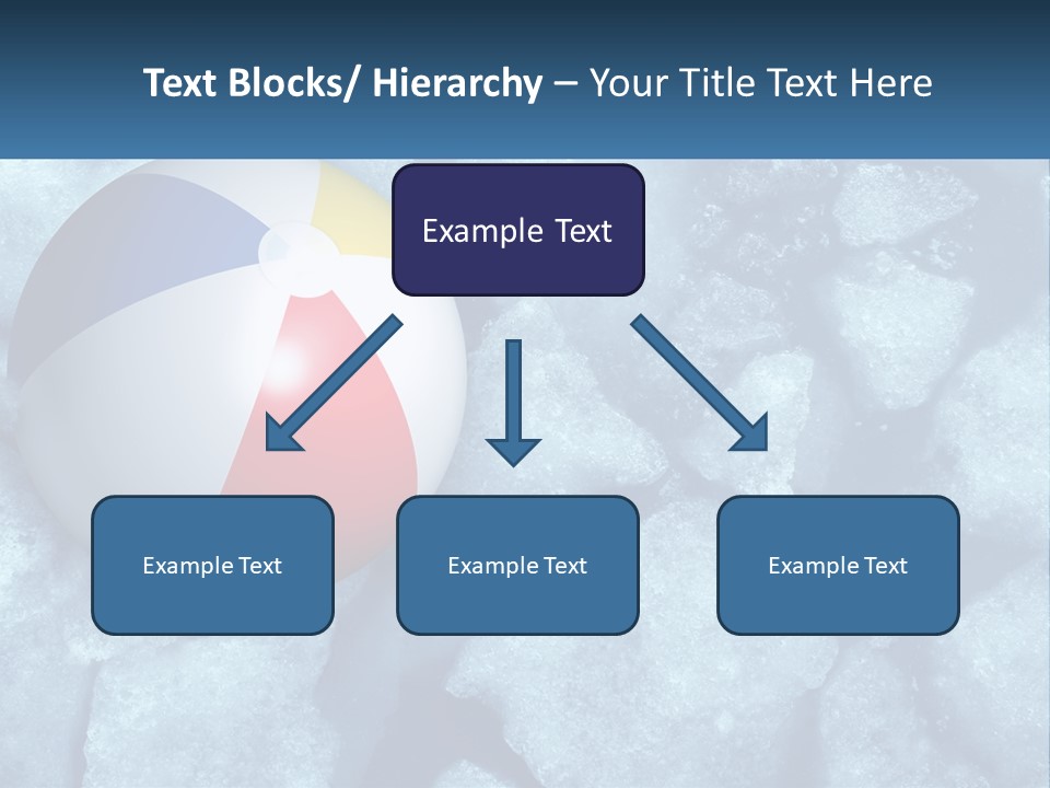 A Beach Ball On Ice With A Blue Sky In The Background PowerPoint Template