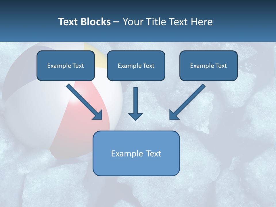 A Beach Ball On Ice With A Blue Sky In The Background PowerPoint Template