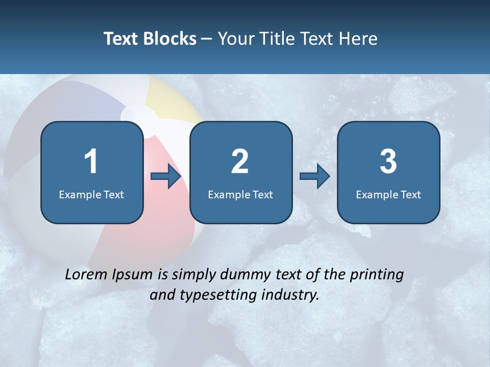 A Beach Ball On Ice With A Blue Sky In The Background PowerPoint Template