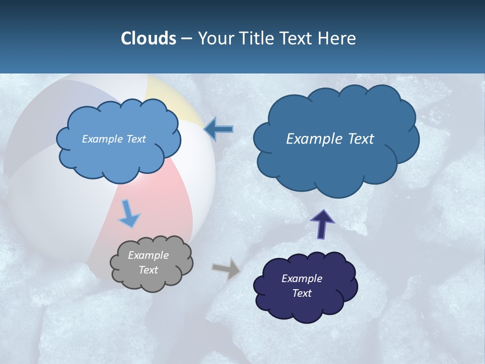 A Beach Ball On Ice With A Blue Sky In The Background PowerPoint Template