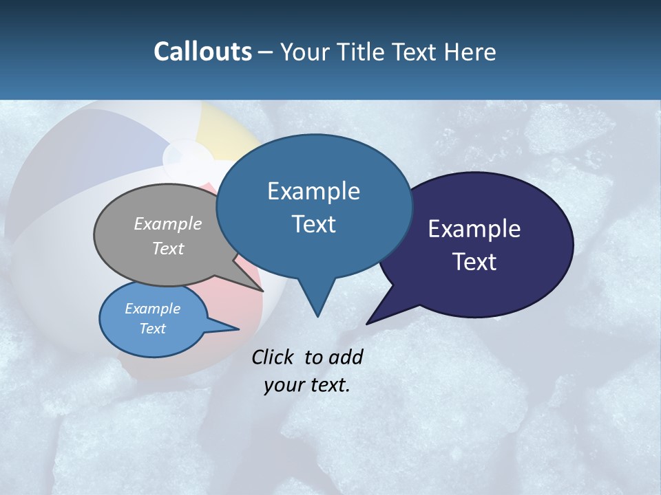 A Beach Ball On Ice With A Blue Sky In The Background PowerPoint Template