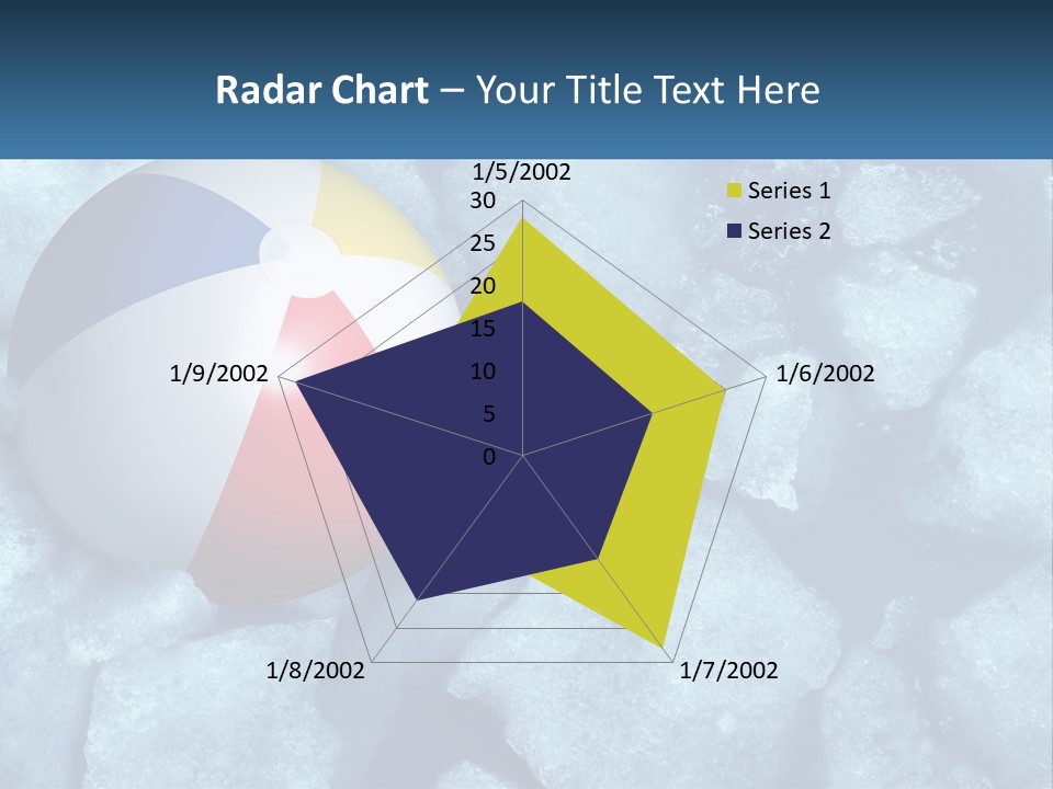 A Beach Ball On Ice With A Blue Sky In The Background PowerPoint Template