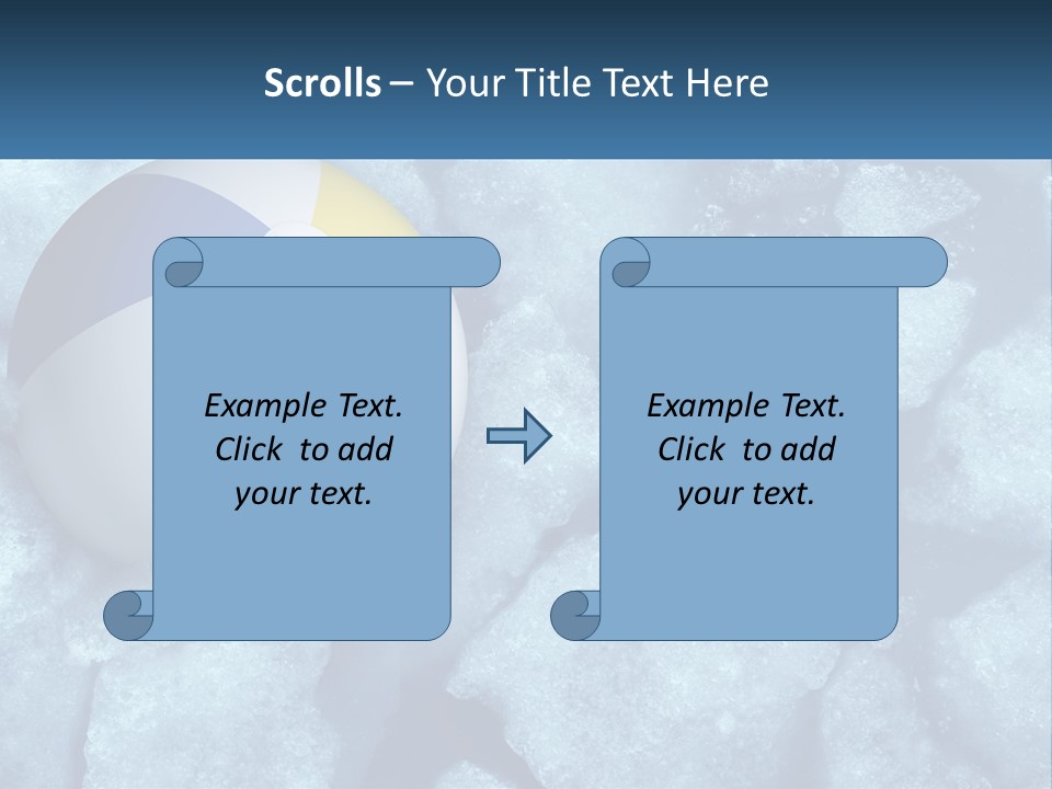 A Beach Ball On Ice With A Blue Sky In The Background PowerPoint Template