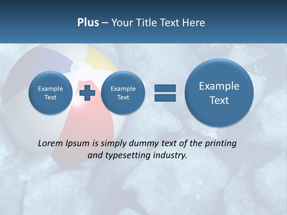 A Beach Ball On Ice With A Blue Sky In The Background PowerPoint Template