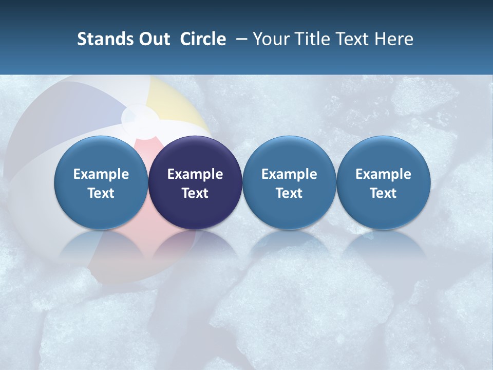 A Beach Ball On Ice With A Blue Sky In The Background PowerPoint Template