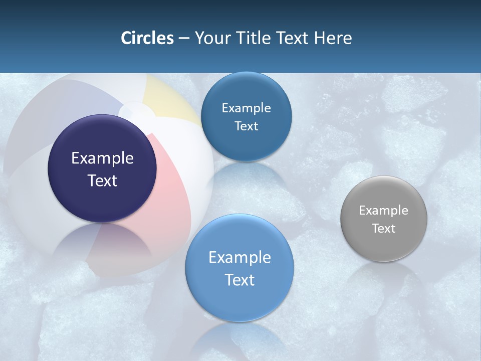 A Beach Ball On Ice With A Blue Sky In The Background PowerPoint Template