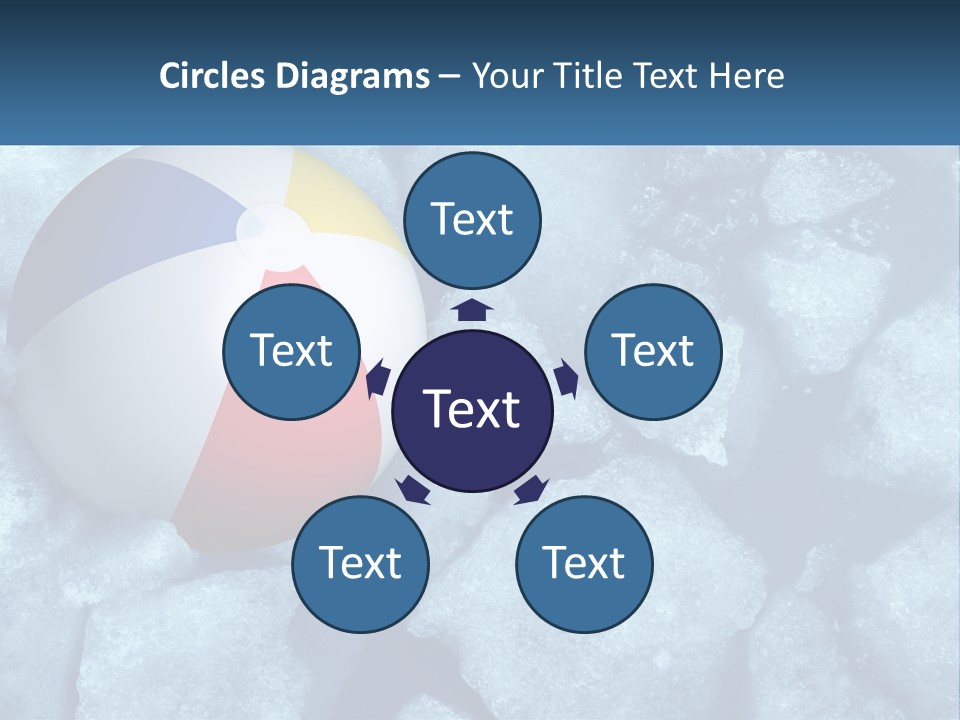 A Beach Ball On Ice With A Blue Sky In The Background PowerPoint Template