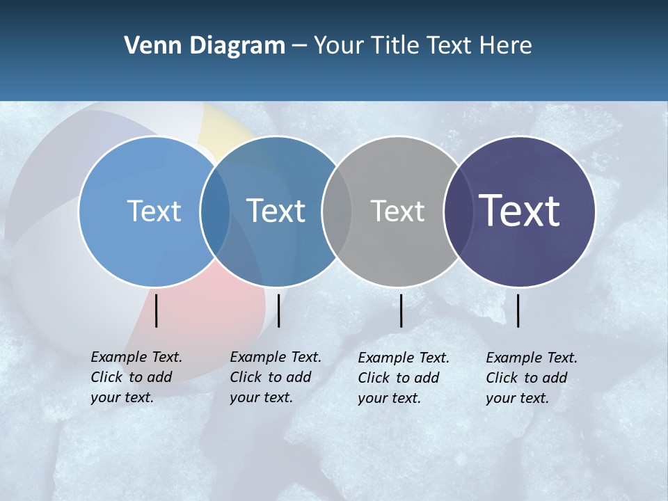 A Beach Ball On Ice With A Blue Sky In The Background PowerPoint Template