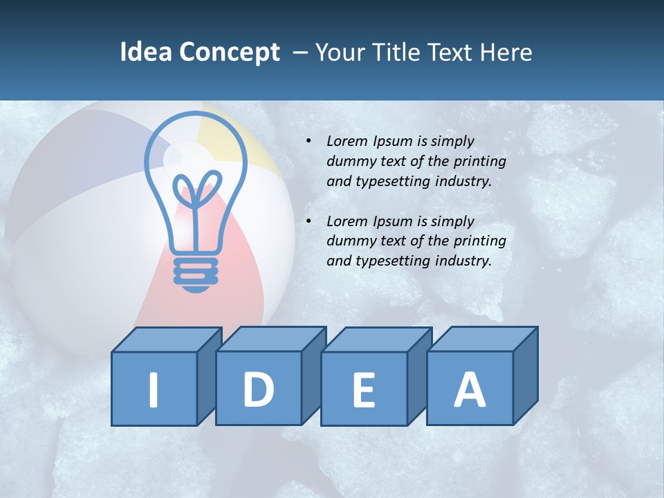 A Beach Ball On Ice With A Blue Sky In The Background PowerPoint Template