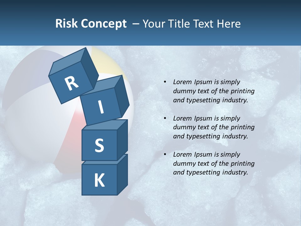 A Beach Ball On Ice With A Blue Sky In The Background PowerPoint Template