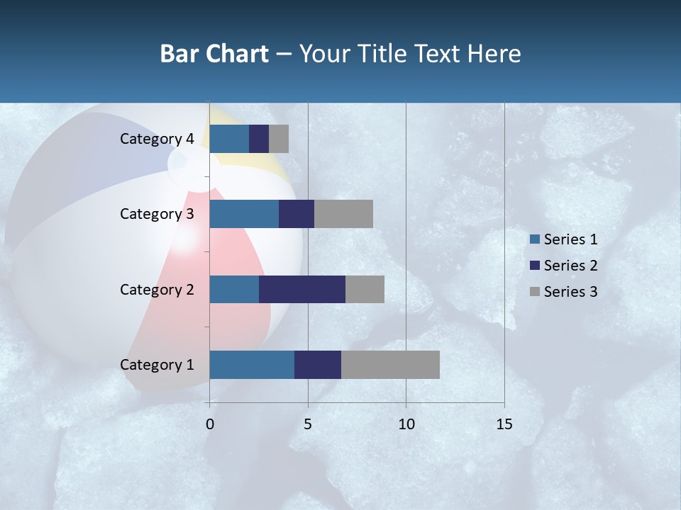 A Beach Ball On Ice With A Blue Sky In The Background PowerPoint Template