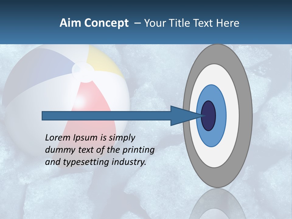 A Beach Ball On Ice With A Blue Sky In The Background PowerPoint Template
