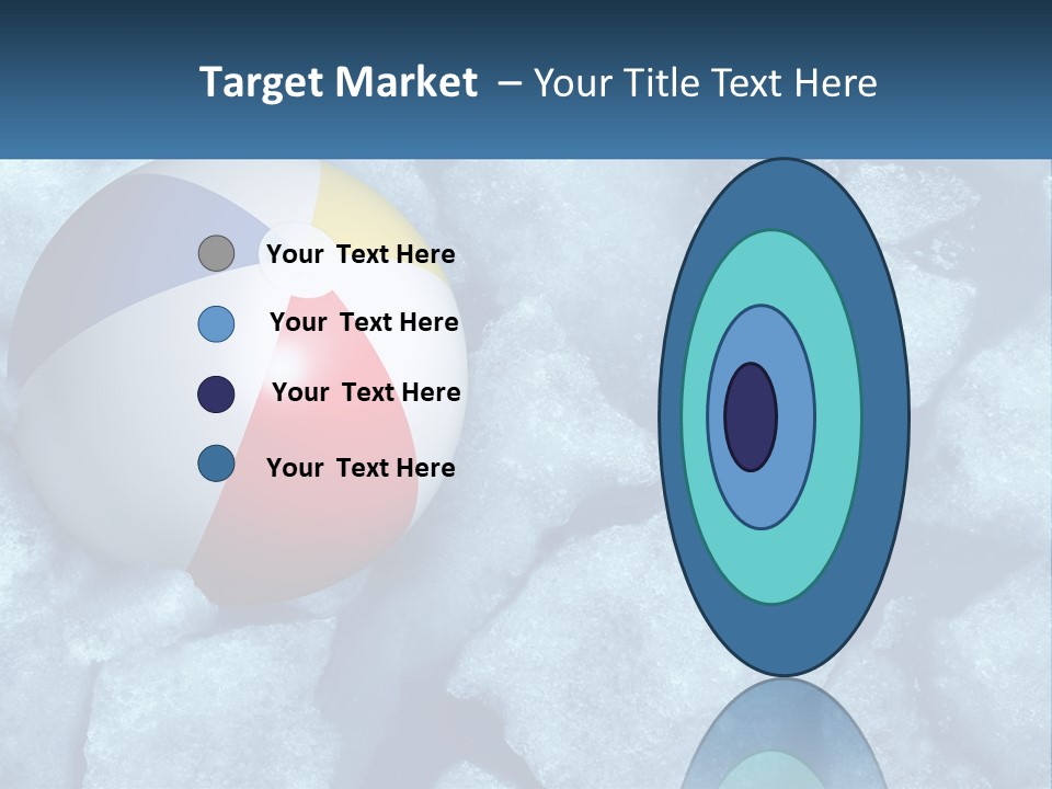 A Beach Ball On Ice With A Blue Sky In The Background PowerPoint Template
