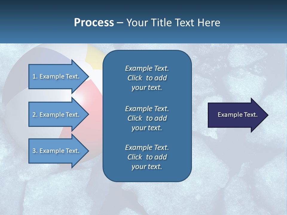 A Beach Ball On Ice With A Blue Sky In The Background PowerPoint Template