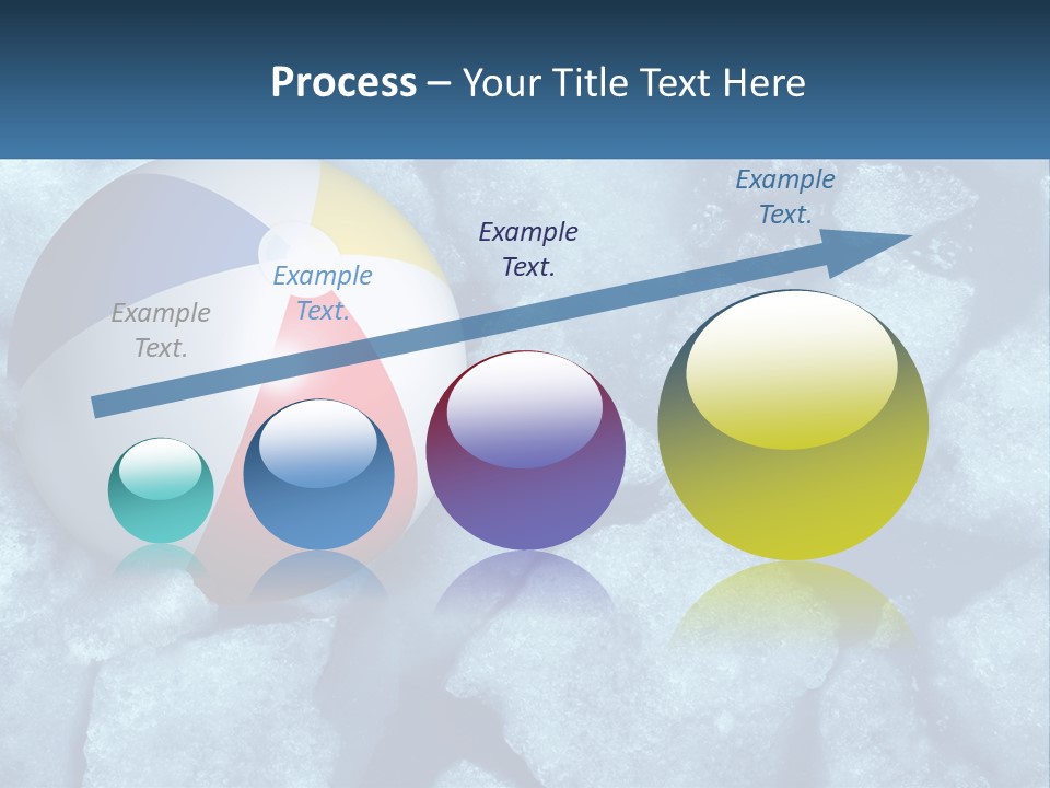 A Beach Ball On Ice With A Blue Sky In The Background PowerPoint Template