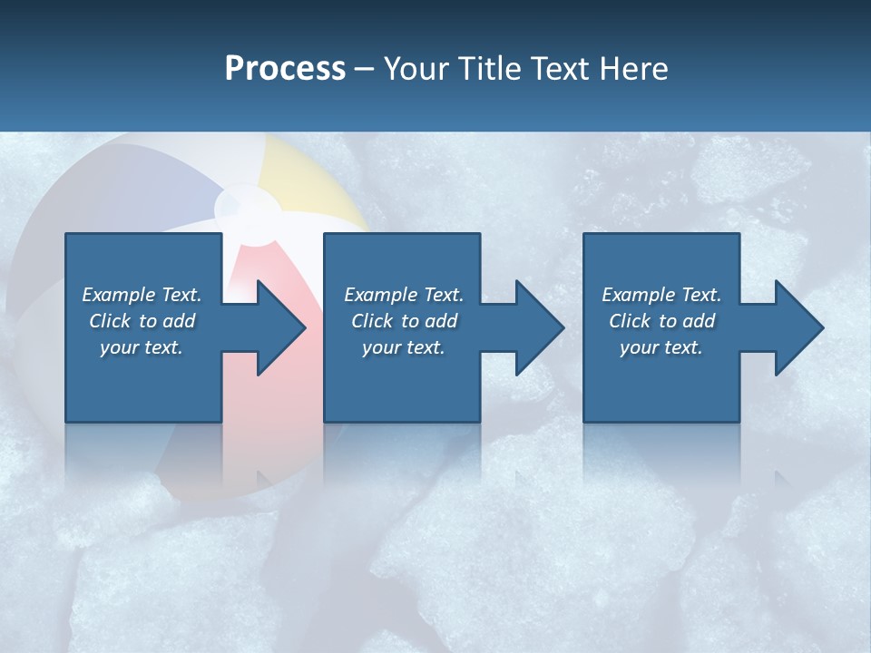 A Beach Ball On Ice With A Blue Sky In The Background PowerPoint Template