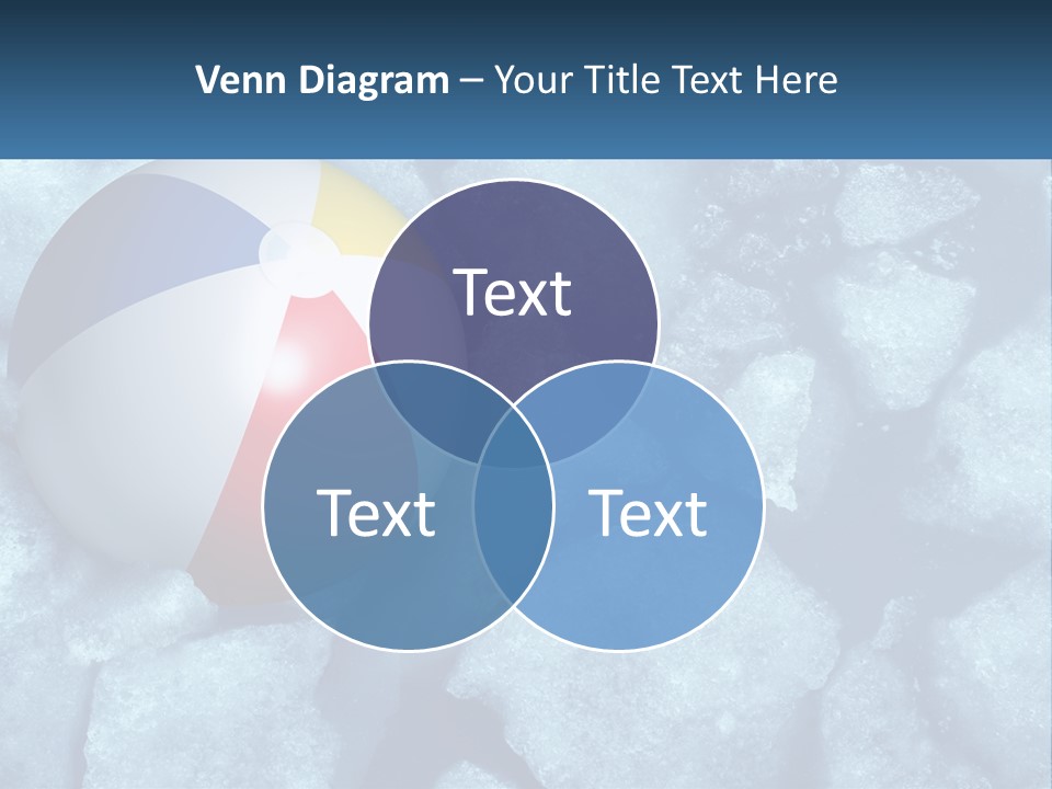 A Beach Ball On Ice With A Blue Sky In The Background PowerPoint Template