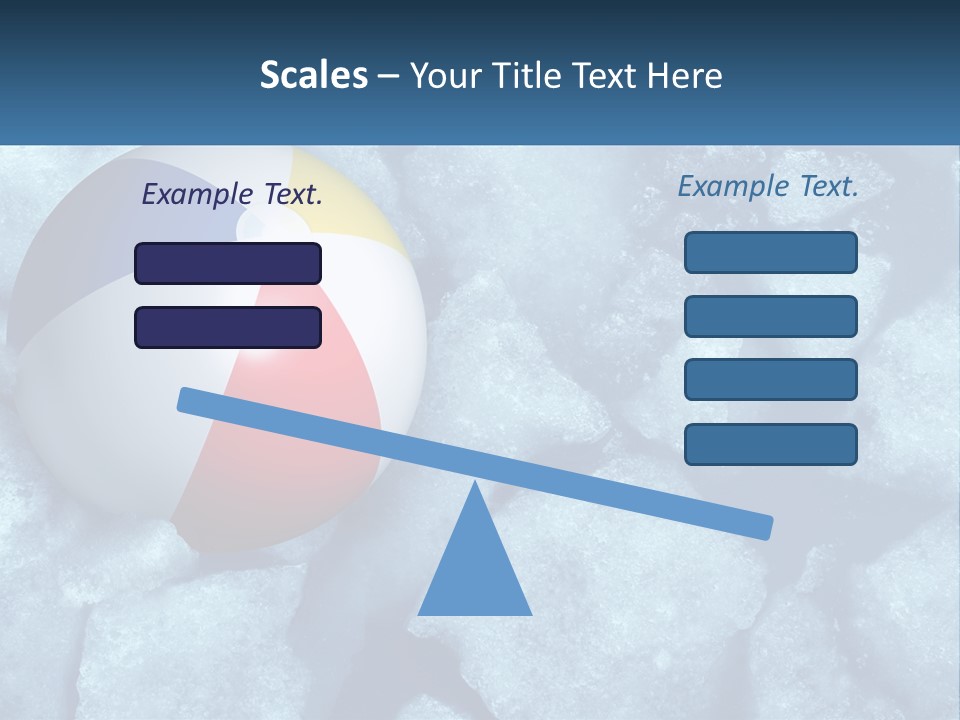 A Beach Ball On Ice With A Blue Sky In The Background PowerPoint Template