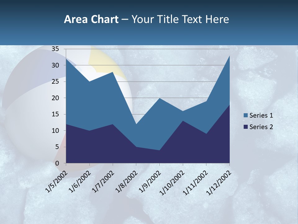 A Beach Ball On Ice With A Blue Sky In The Background PowerPoint Template