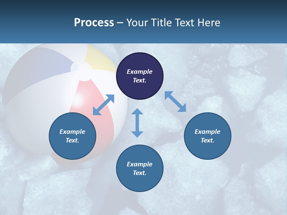 A Beach Ball On Ice With A Blue Sky In The Background PowerPoint Template