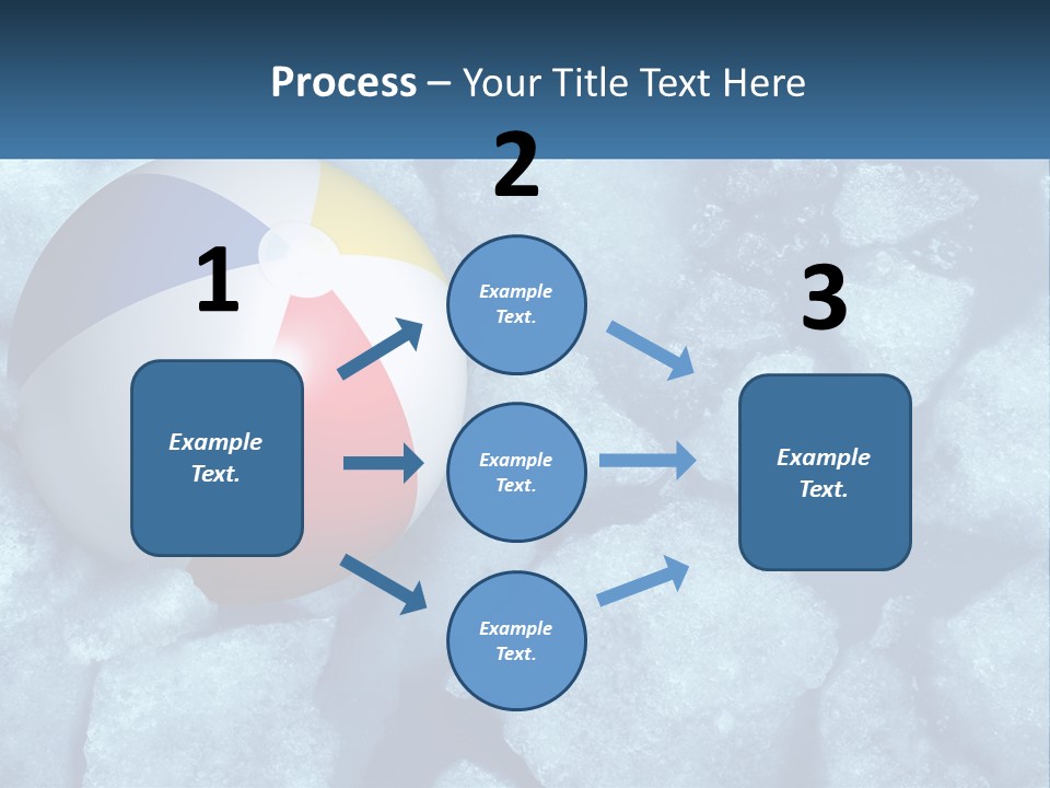 A Beach Ball On Ice With A Blue Sky In The Background PowerPoint Template