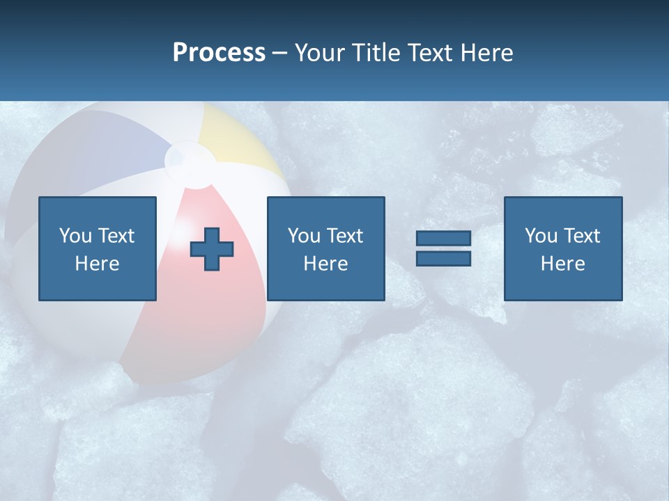 A Beach Ball On Ice With A Blue Sky In The Background PowerPoint Template