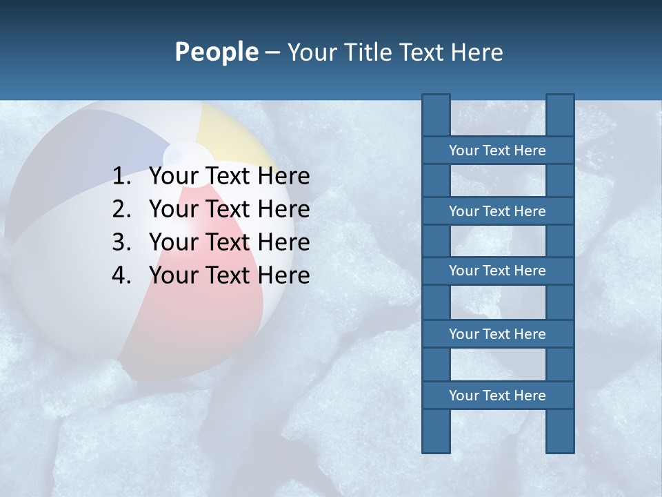 A Beach Ball On Ice With A Blue Sky In The Background PowerPoint Template