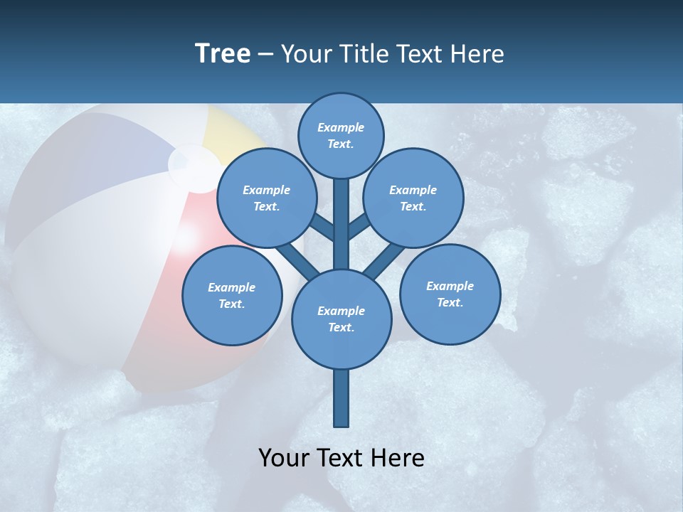 A Beach Ball On Ice With A Blue Sky In The Background PowerPoint Template