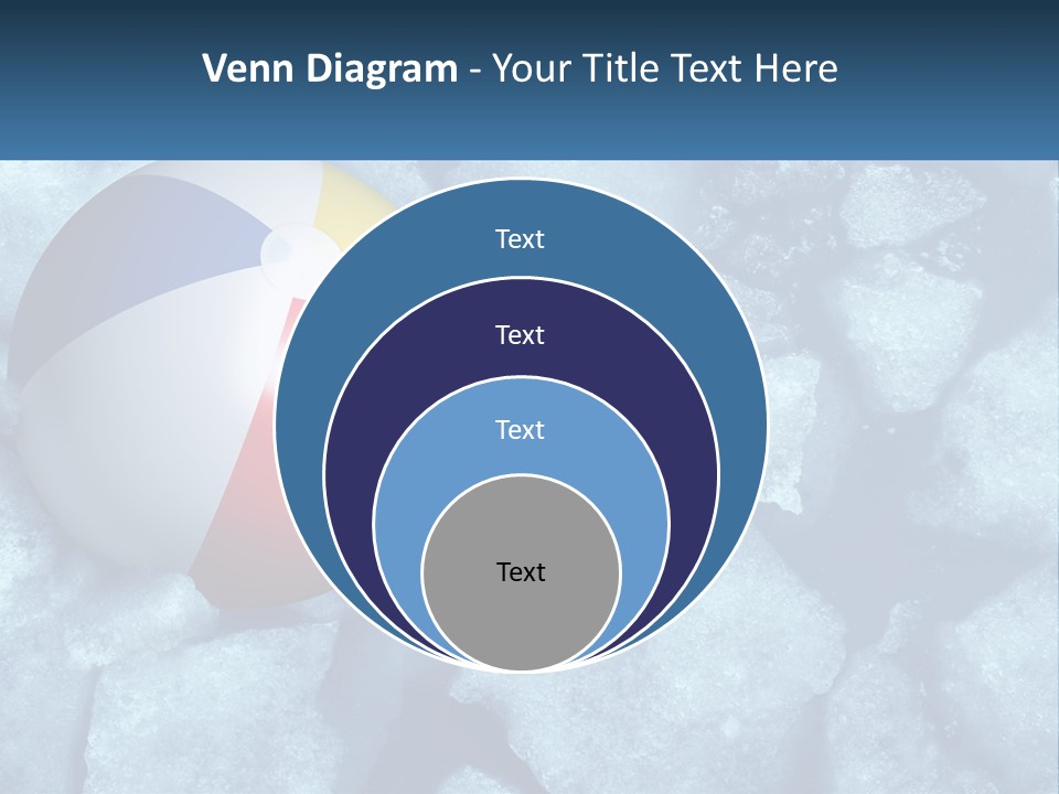 A Beach Ball On Ice With A Blue Sky In The Background PowerPoint Template