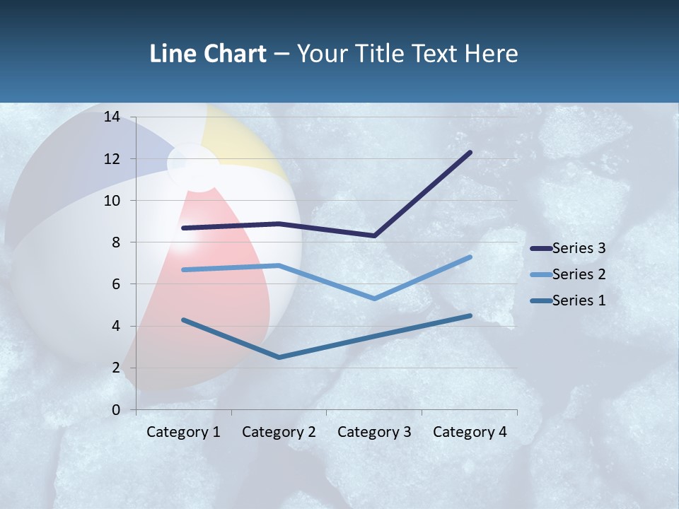 A Beach Ball On Ice With A Blue Sky In The Background PowerPoint Template