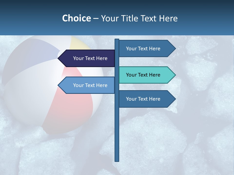 A Beach Ball On Ice With A Blue Sky In The Background PowerPoint Template