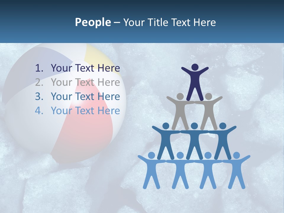 A Beach Ball On Ice With A Blue Sky In The Background PowerPoint Template