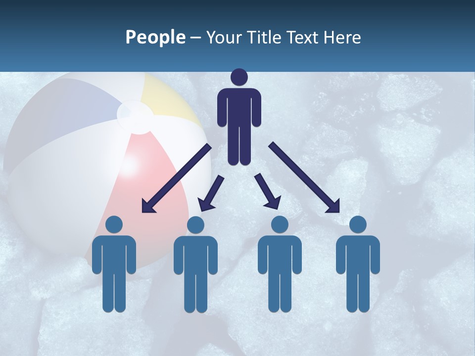 A Beach Ball On Ice With A Blue Sky In The Background PowerPoint Template