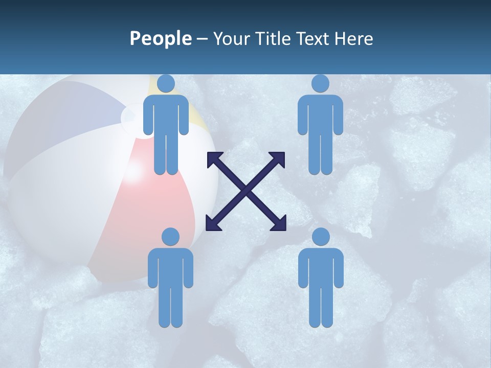 A Beach Ball On Ice With A Blue Sky In The Background PowerPoint Template